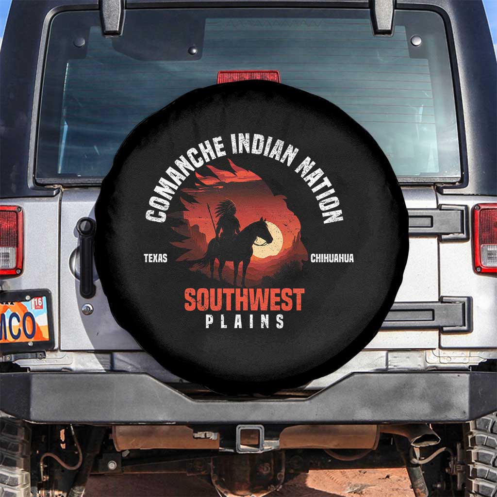 Comanche Native American Indian Chief Respect Spare Tire Cover TS14 No hole Black Print Your Wear