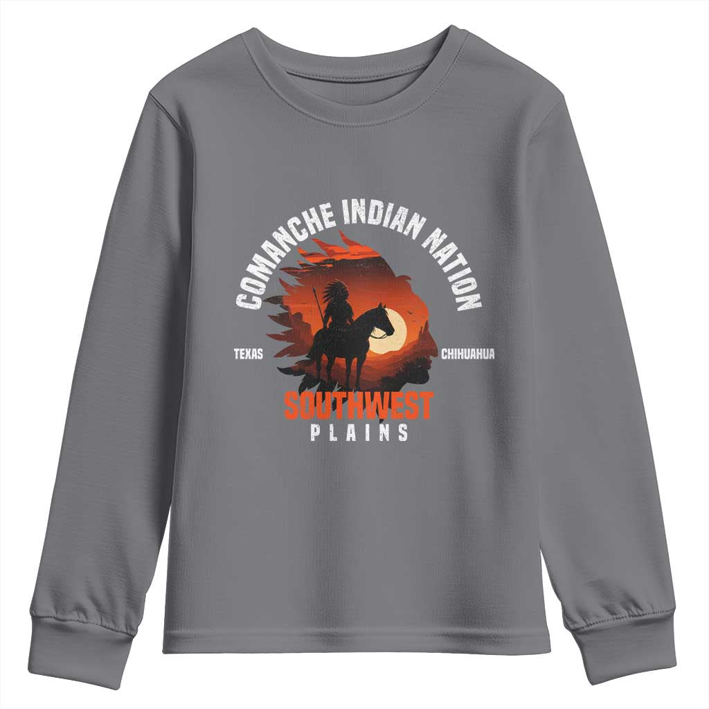 Comanche Native American Indian Chief Respect Youth Sweatshirt TS14 Charcoal Print Your Wear