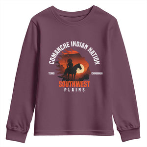 Comanche Native American Indian Chief Respect Youth Sweatshirt TS14 Maroon Print Your Wear