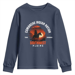 Comanche Native American Indian Chief Respect Youth Sweatshirt TS14 Navy Print Your Wear