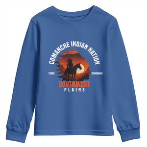 Comanche Native American Indian Chief Respect Youth Sweatshirt TS14 Royal Blue Print Your Wear