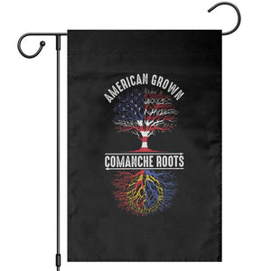 Distressed Tree Garden Flag American Grown with Comanche Roots TS14 Black Print Your Wear