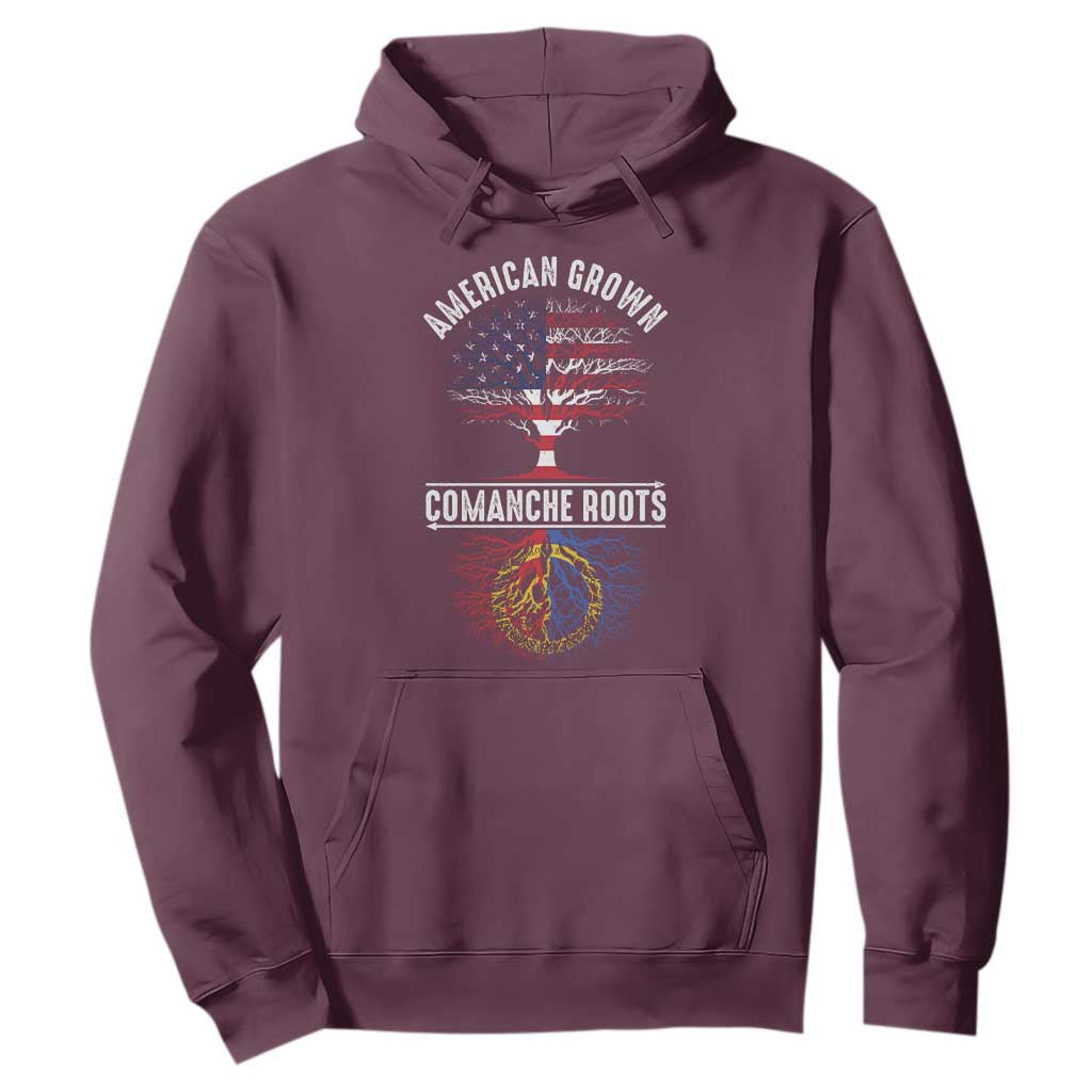 Distressed Tree Hoodie American Grown with Comanche Roots TS14 Maroon Print Your Wear