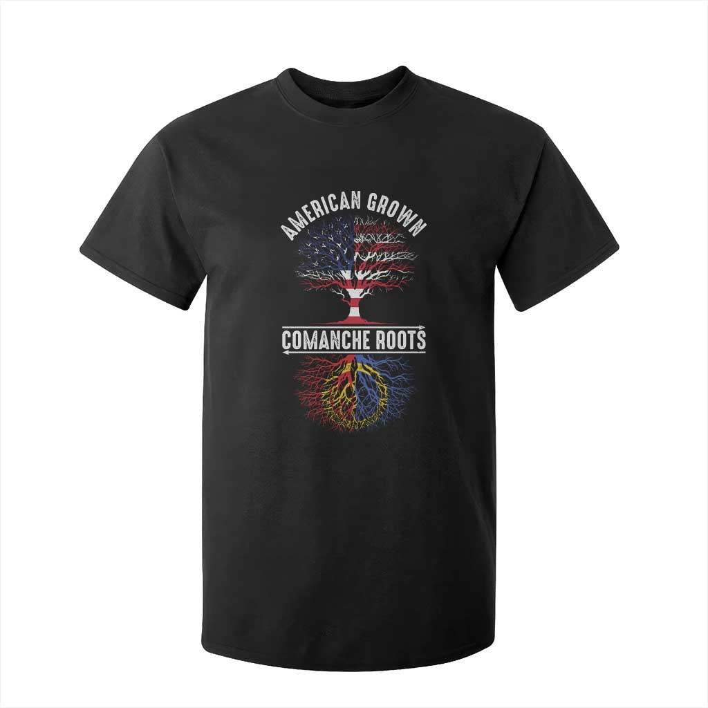 Distressed Tree T Shirt For Kid American Grown with Comanche Roots - Print Your Wear