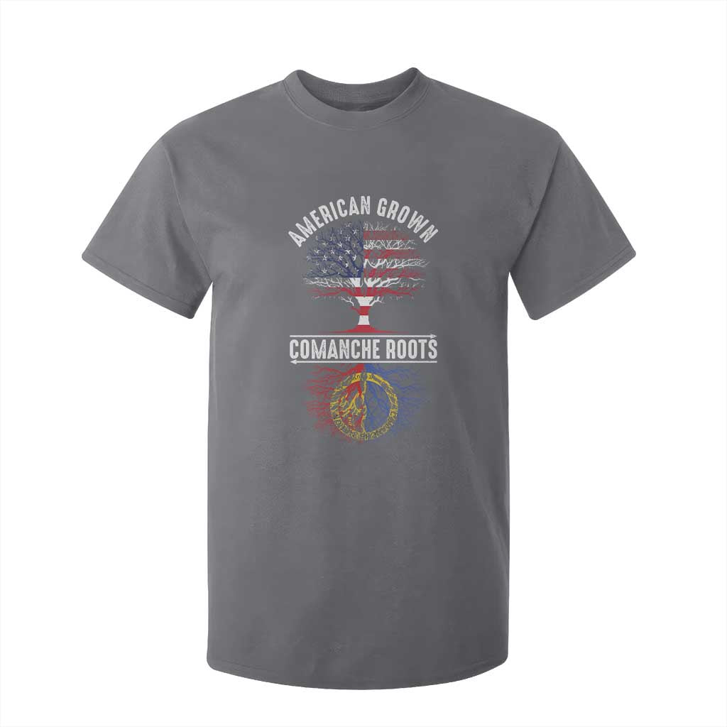 Distressed Tree T Shirt For Kid American Grown with Comanche Roots TS14 Charcoal Print Your Wear