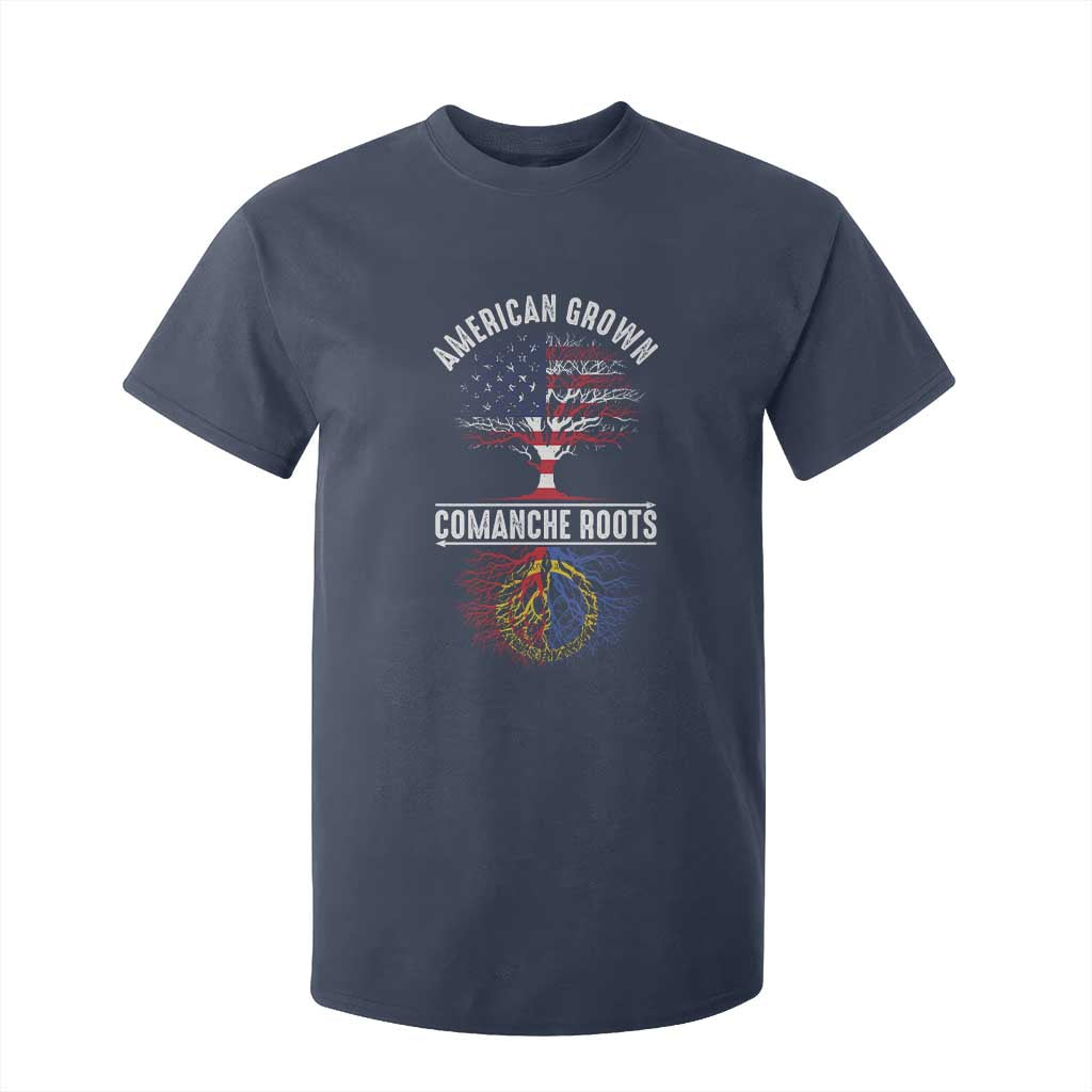 Distressed Tree T Shirt For Kid American Grown with Comanche Roots TS14 Navy Print Your Wear