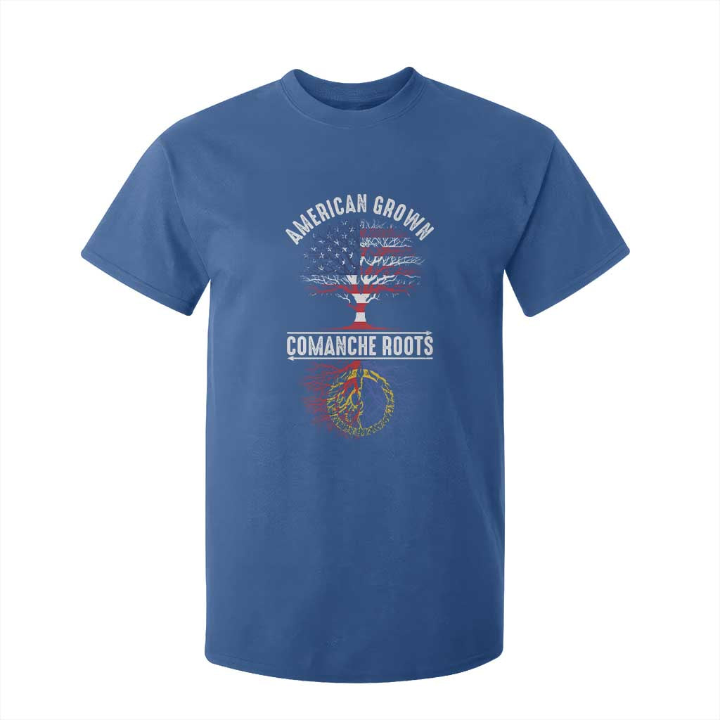 Distressed Tree T Shirt For Kid American Grown with Comanche Roots TS14 Royal Blue Print Your Wear