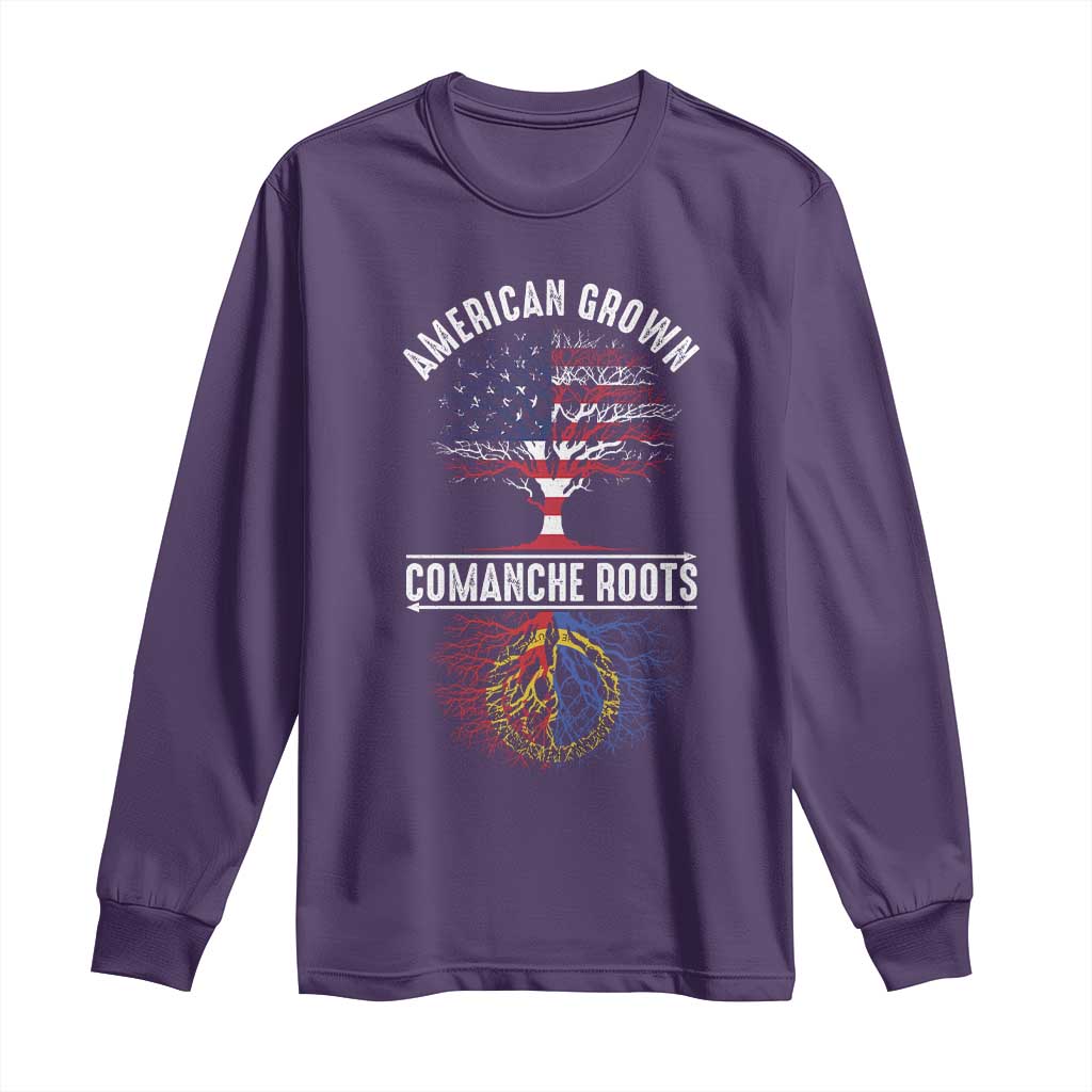 Distressed Tree Long Sleeve Shirt American Grown with Comanche Roots TS14 Purple Print Your Wear