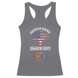 Distressed Tree Racerback Tank Top American Grown with Comanche Roots TS14 Charcoal Print Your Wear