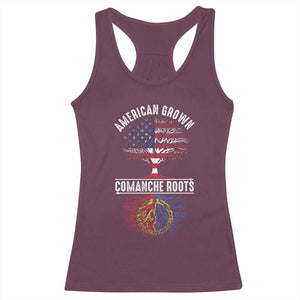 Distressed Tree Racerback Tank Top American Grown with Comanche Roots TS14 Maroon Print Your Wear