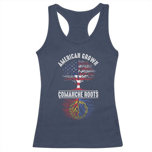 Distressed Tree Racerback Tank Top American Grown with Comanche Roots TS14 Navy Print Your Wear