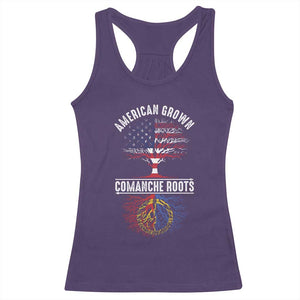 Distressed Tree Racerback Tank Top American Grown with Comanche Roots TS14 Purple Print Your Wear