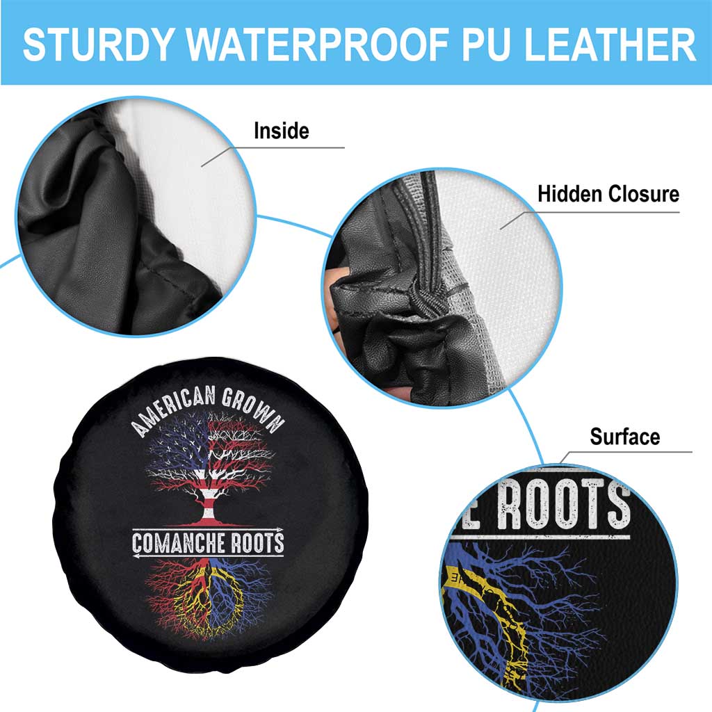 Distressed Tree Spare Tire Cover American Grown with Comanche Roots TS14 Print Your Wear