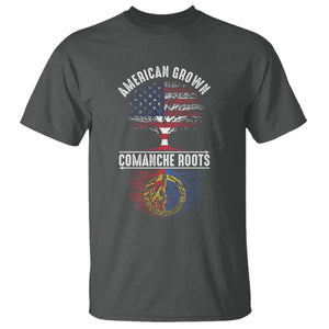 Distressed Tree T Shirt American Grown with Comanche Roots - Print Your Wear