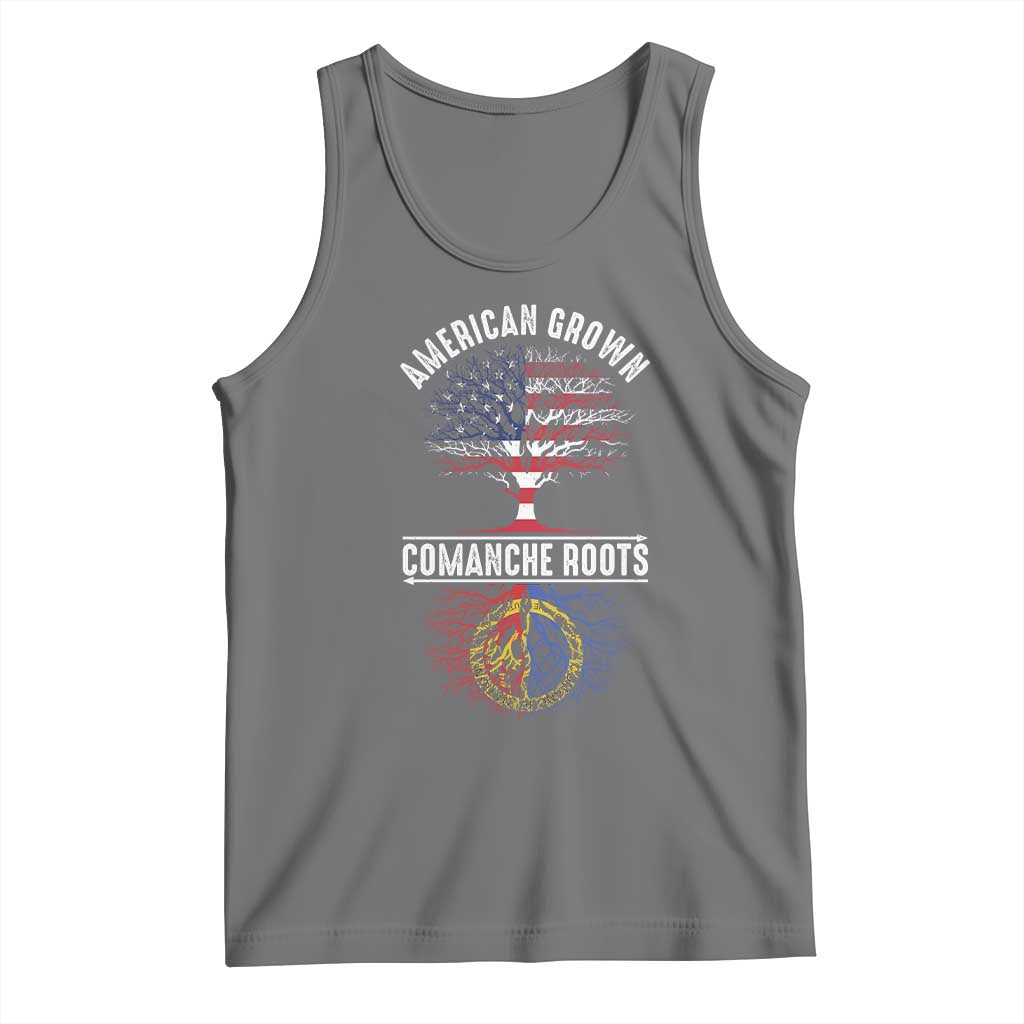 Distressed Tree Tank Top American Grown with Comanche Roots TS14 Black Heather Print Your Wear