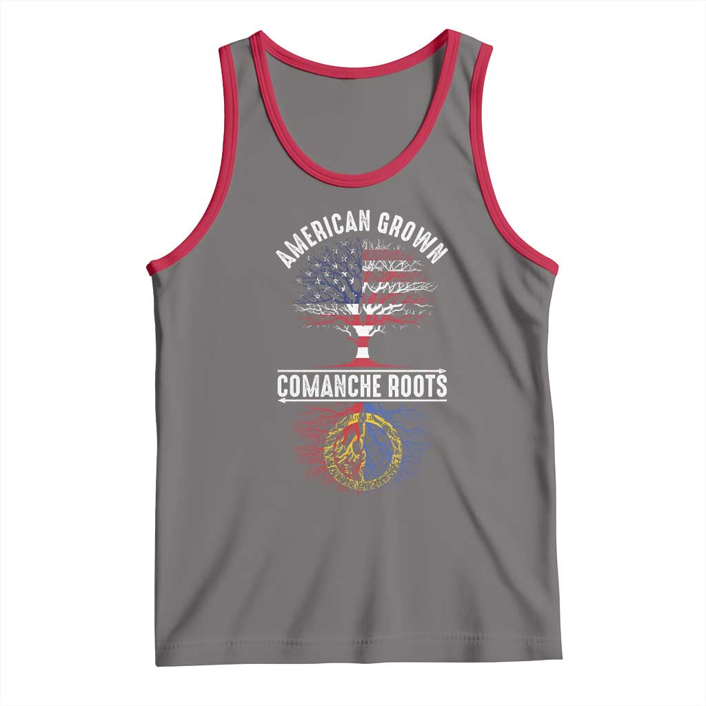 Distressed Tree Tank Top American Grown with Comanche Roots TS14 Deep Heather Red Print Your Wear