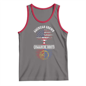Distressed Tree Tank Top American Grown with Comanche Roots TS14 Deep Heather Red Print Your Wear