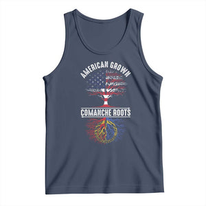 Distressed Tree Tank Top American Grown with Comanche Roots TS14 Navy Print Your Wear