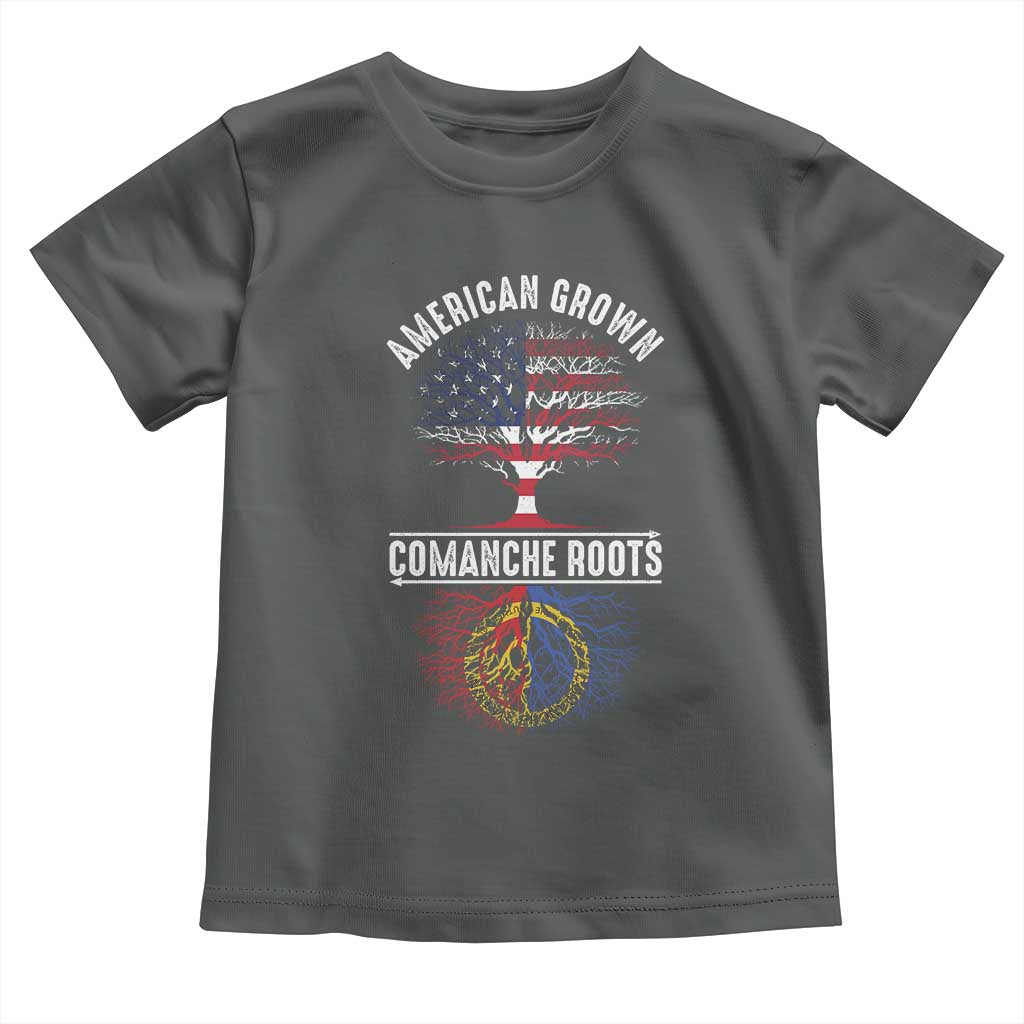 Distressed Tree Toddler T Shirt American Grown with Comanche Roots TS14 Dark Heather Print Your Wear