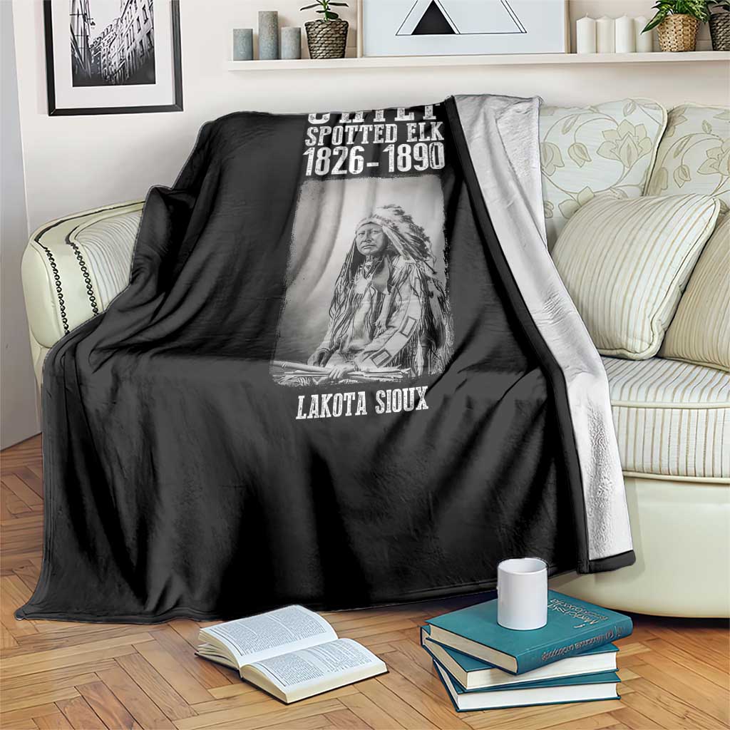 Native American Indian Chief Throw Blanket Lakota Sioux Chief Spotted Elk TS14 Print Your Wear