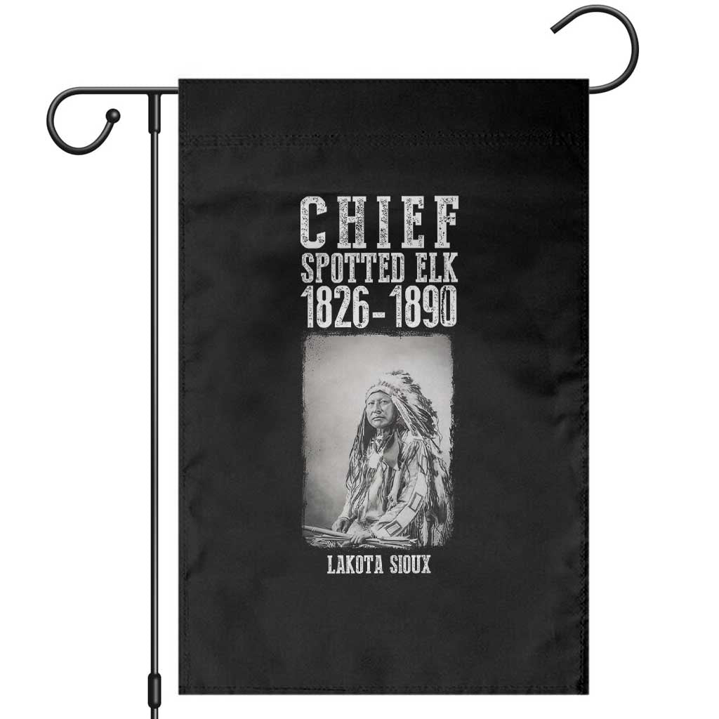 Native American Indian Chief Garden Flag Lakota Sioux Chief Spotted Elk TS14 Black Print Your Wear