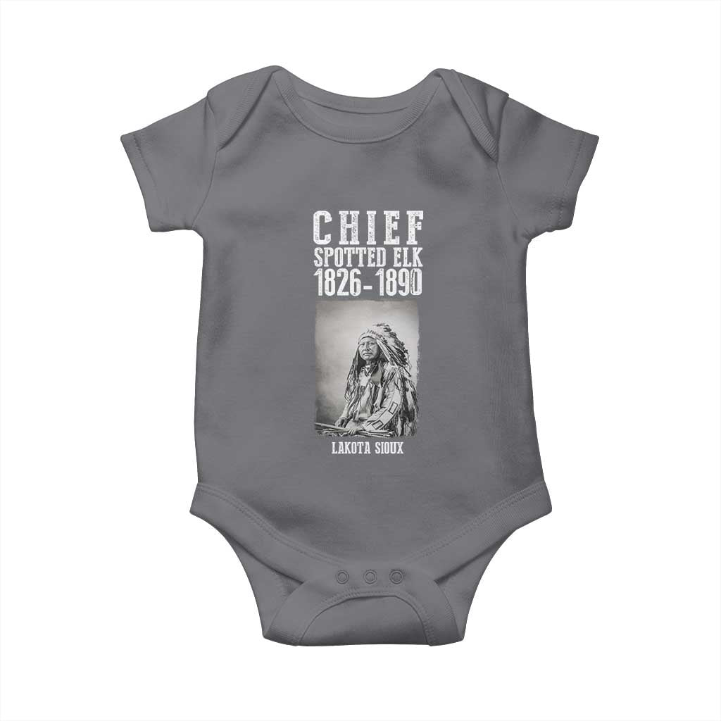 Native American Indian Chief Baby Onesie Lakota Sioux Chief Spotted Elk TS14 Charcoal Print Your Wear