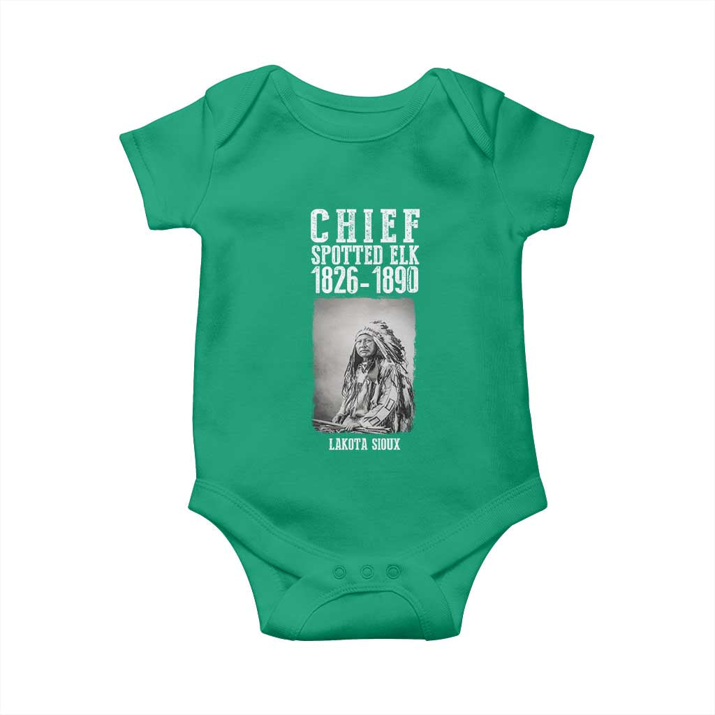 Native American Indian Chief Baby Onesie Lakota Sioux Chief Spotted Elk TS14 Irish Green Print Your Wear