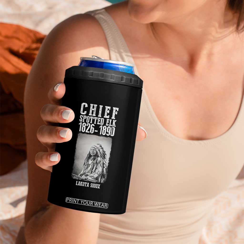Native American Indian Chief 4 in 1 Can Cooler Tumbler Lakota Sioux Chief Spotted Elk TS14 Print Your Wear