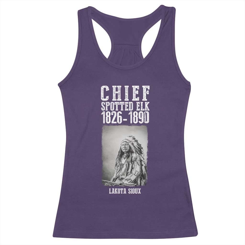 Native American Indian Chief Racerback Tank Top Lakota Sioux Chief Spotted Elk TS14 Purple Print Your Wear