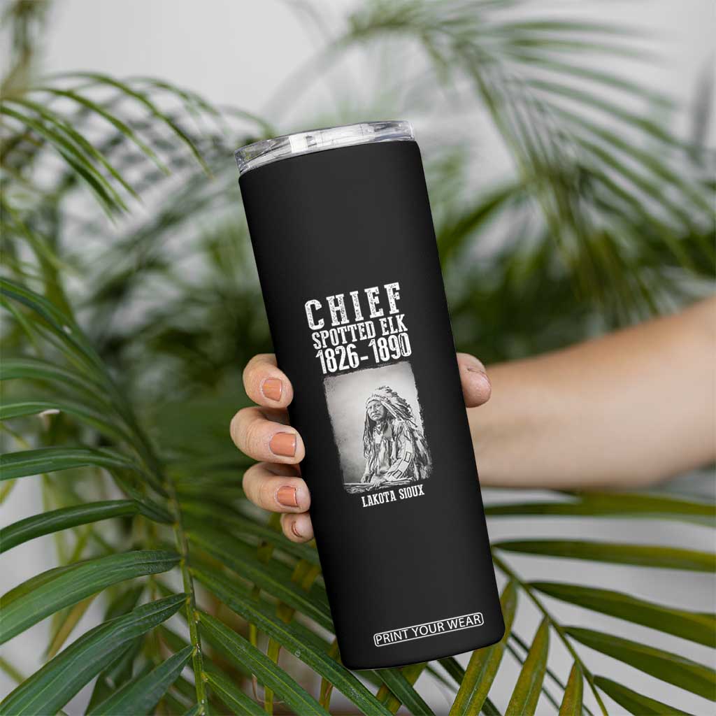 Native American Indian Chief Skinny Tumbler Lakota Sioux Chief Spotted Elk TS14 Print Your Wear