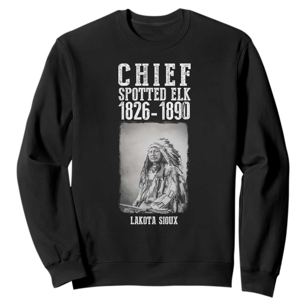 Native American Indian Chief Sweatshirt Lakota Sioux Chief Spotted Elk TS14 Black Print Your Wear