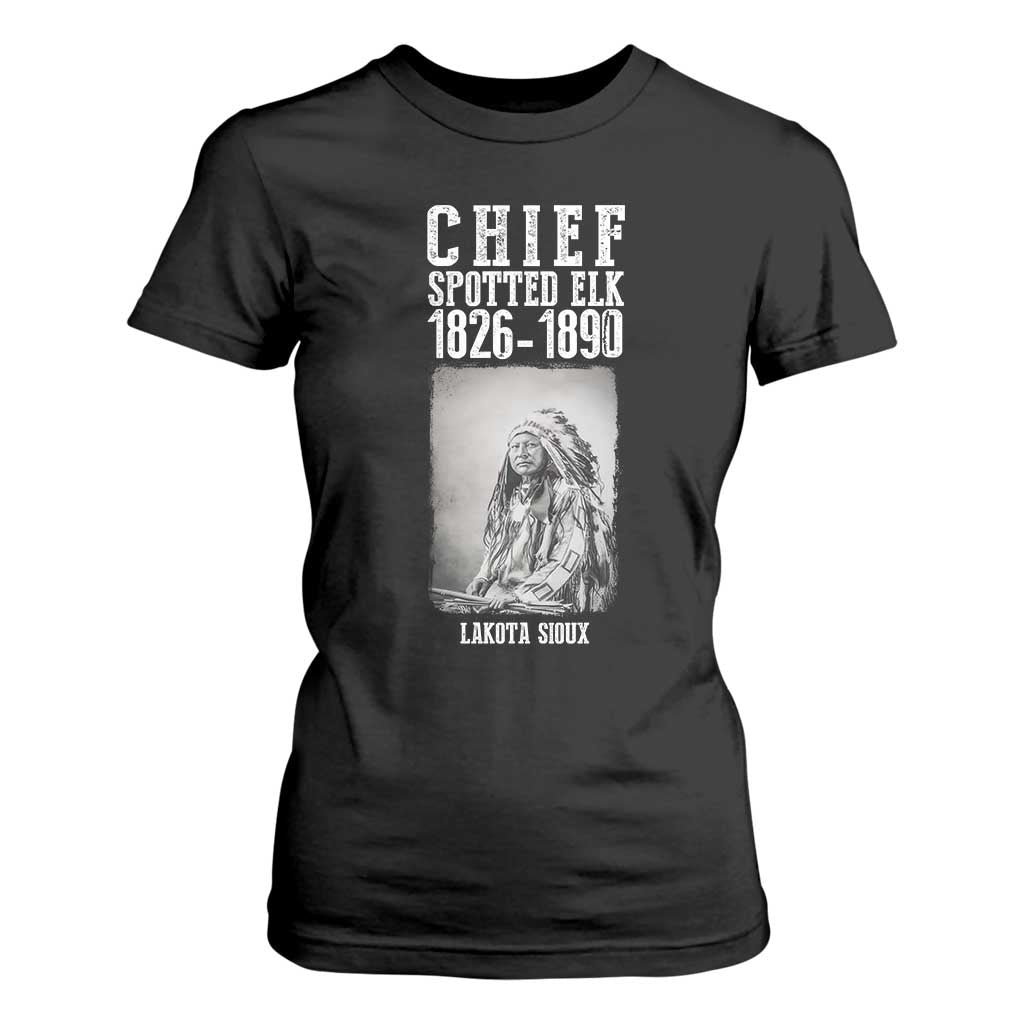 Native American Indian Chief T Shirt For Women Lakota Sioux Chief Spotted Elk TS14 Black Print Your Wear