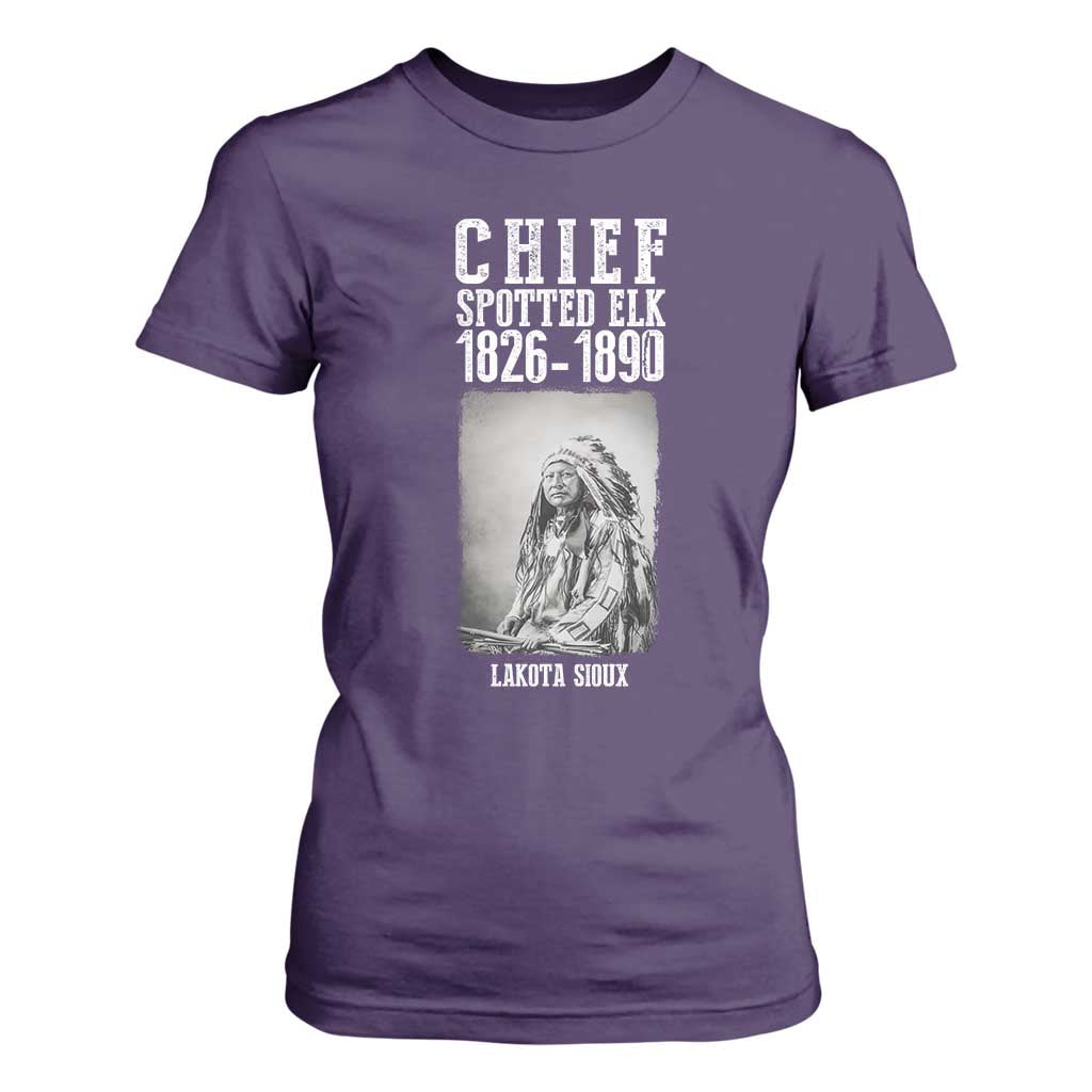 Native American Indian Chief T Shirt For Women Lakota Sioux Chief Spotted Elk TS14 Purple Print Your Wear