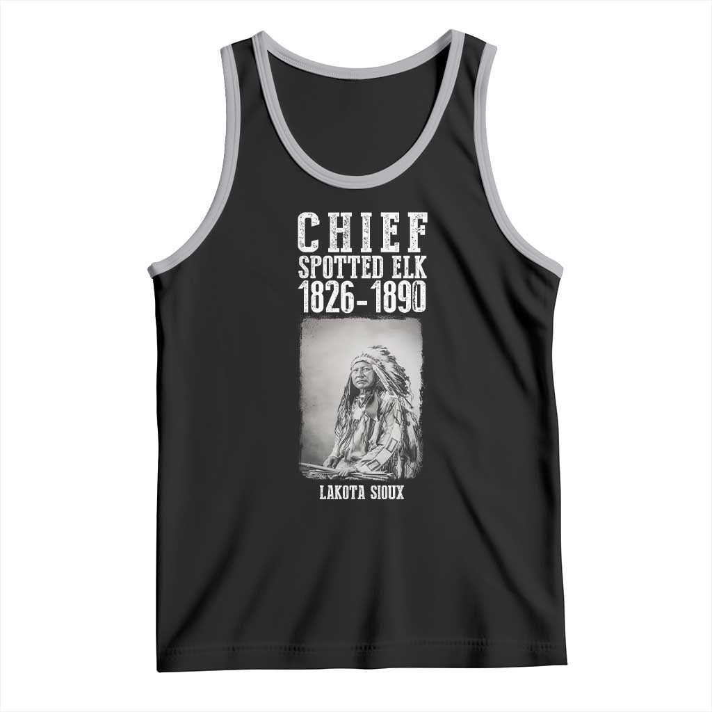 Native American Indian Chief Tank Top Lakota Sioux Chief Spotted Elk TS14 Black Athletic Heather Print Your Wear