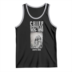 Native American Indian Chief Tank Top Lakota Sioux Chief Spotted Elk TS14 Black Athletic Heather Print Your Wear