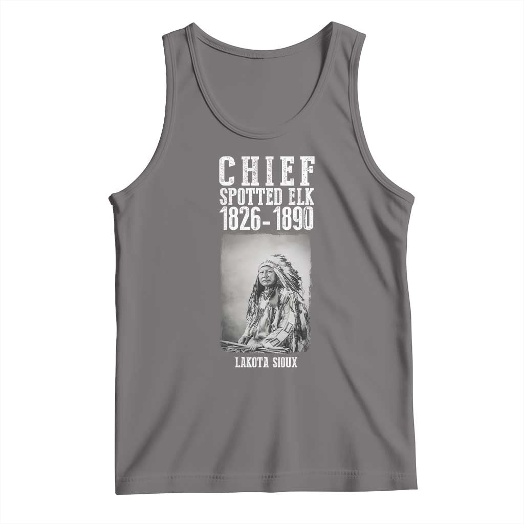 Native American Indian Chief Tank Top Lakota Sioux Chief Spotted Elk TS14 Deep Heather Print Your Wear