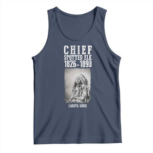 Native American Indian Chief Tank Top Lakota Sioux Chief Spotted Elk TS14 Navy Print Your Wear