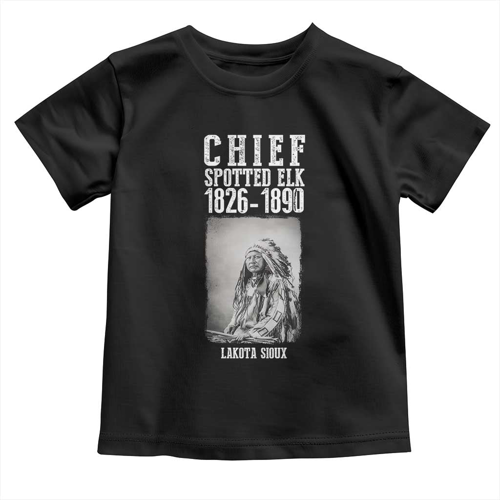 Native American Indian Chief Toddler T Shirt Lakota Sioux Chief Spotted Elk TS14 Black Print Your Wear
