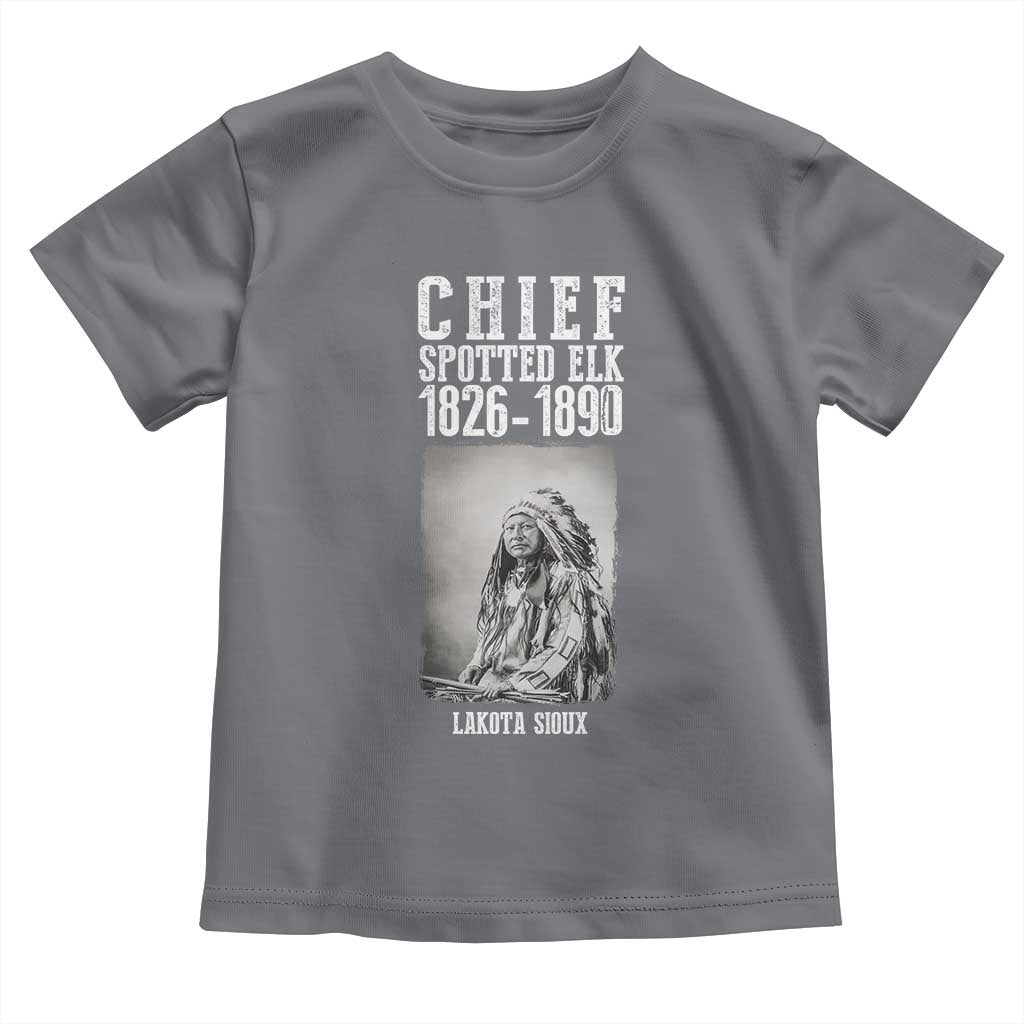 Native American Indian Chief Toddler T Shirt Lakota Sioux Chief Spotted Elk TS14 Charcoal Print Your Wear