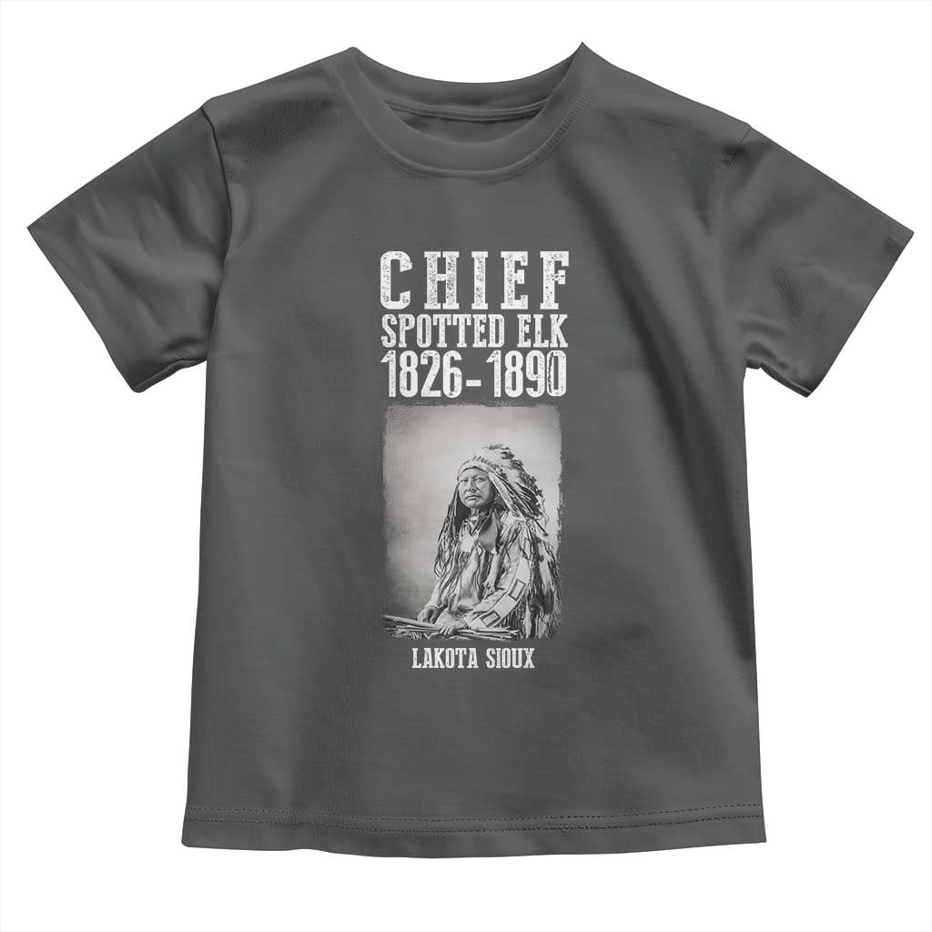 Native American Indian Chief Toddler T Shirt Lakota Sioux Chief Spotted Elk TS14 Dark Heather Print Your Wear