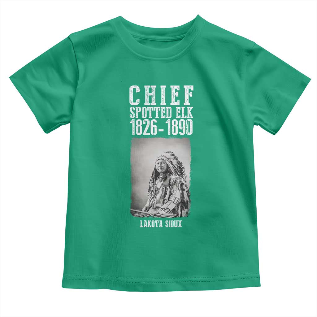 Native American Indian Chief Toddler T Shirt Lakota Sioux Chief Spotted Elk TS14 Irish Green Print Your Wear