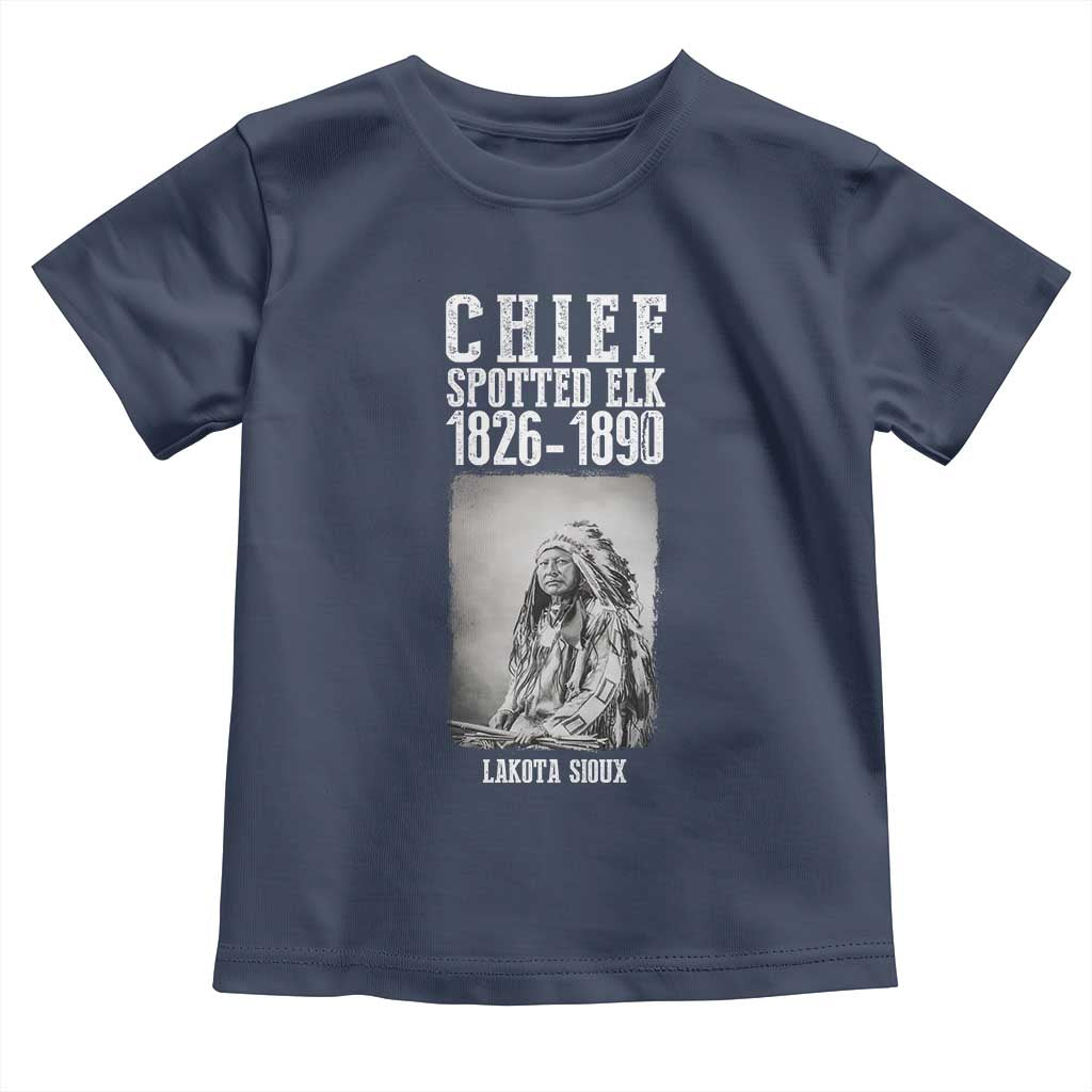 Native American Indian Chief Toddler T Shirt Lakota Sioux Chief Spotted Elk TS14 Navy Print Your Wear