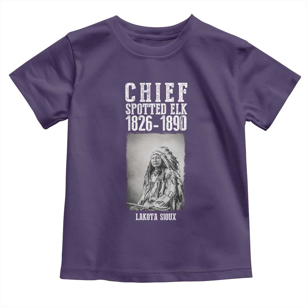 Native American Indian Chief Toddler T Shirt Lakota Sioux Chief Spotted Elk TS14 Purple Print Your Wear