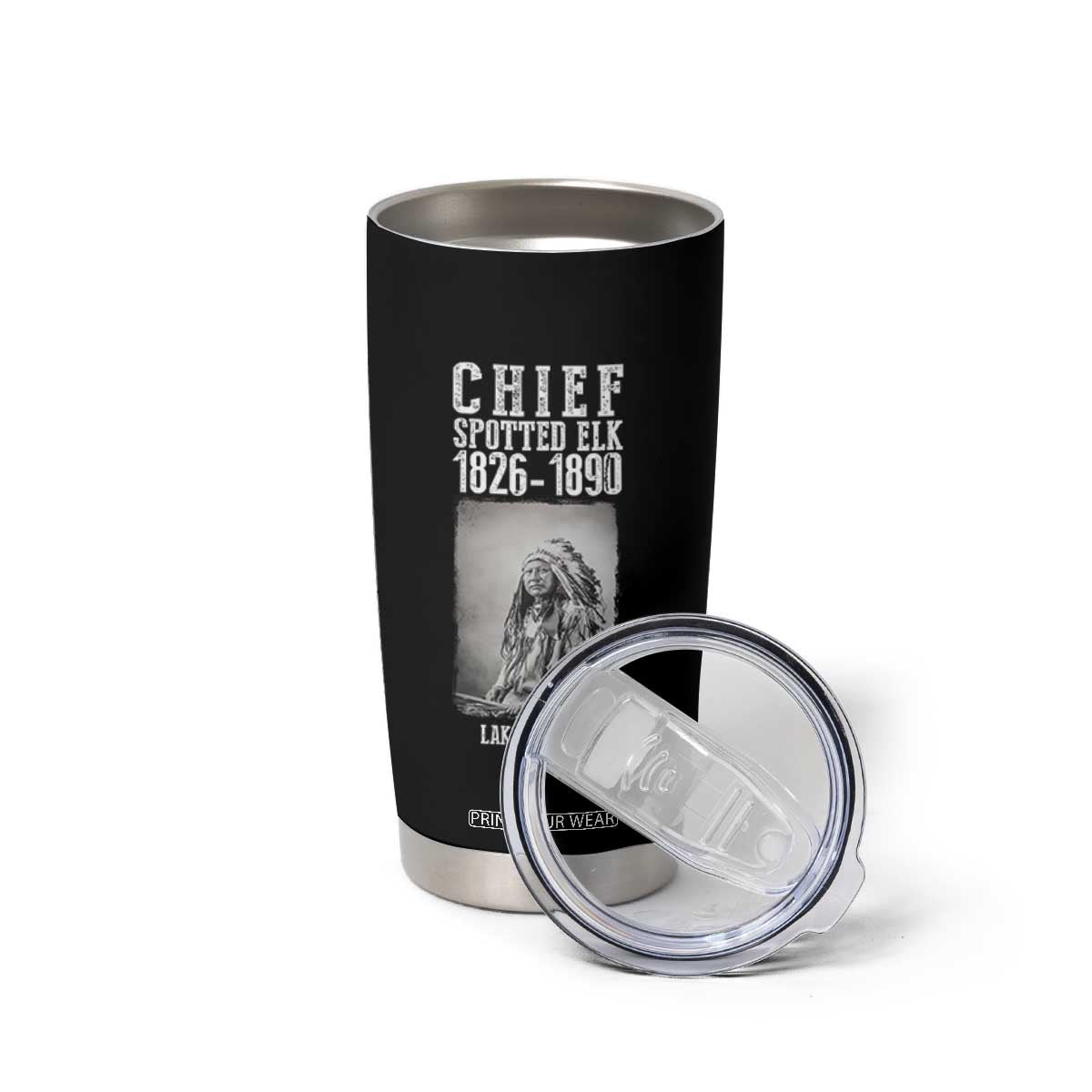 Native American Indian Chief Tumbler Cup Lakota Sioux Chief Spotted Elk TS14 Print Your Wear