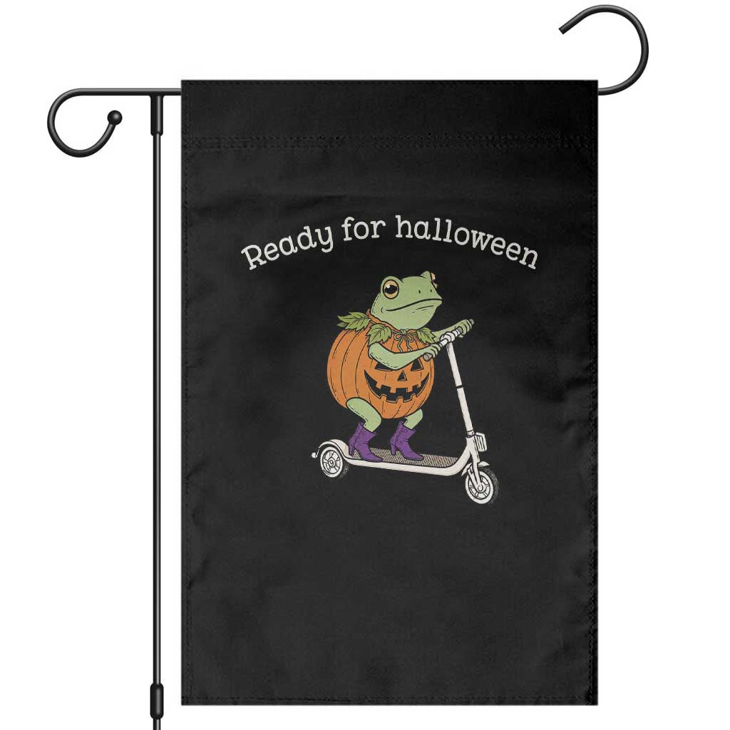 Ready For Halloween Frog Garden Flag Funny Frog Scooter Pumpkin Costume Gift TS14 Black Print Your Wear