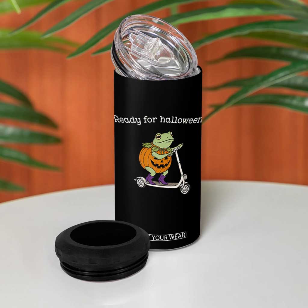 Ready For Halloween Frog 4 in 1 Can Cooler Tumbler Funny Frog Scooter Pumpkin Costume Gift TS14 Print Your Wear