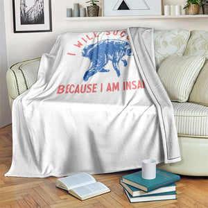 I Will Succeed Because I Am Insane Throw Blanket Funny Jimothy Raccoon Meme
