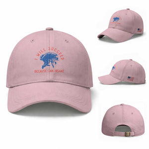 I Will Succeed Because I Am Insane Baseball Cap Funny Jimothy Raccoon Meme