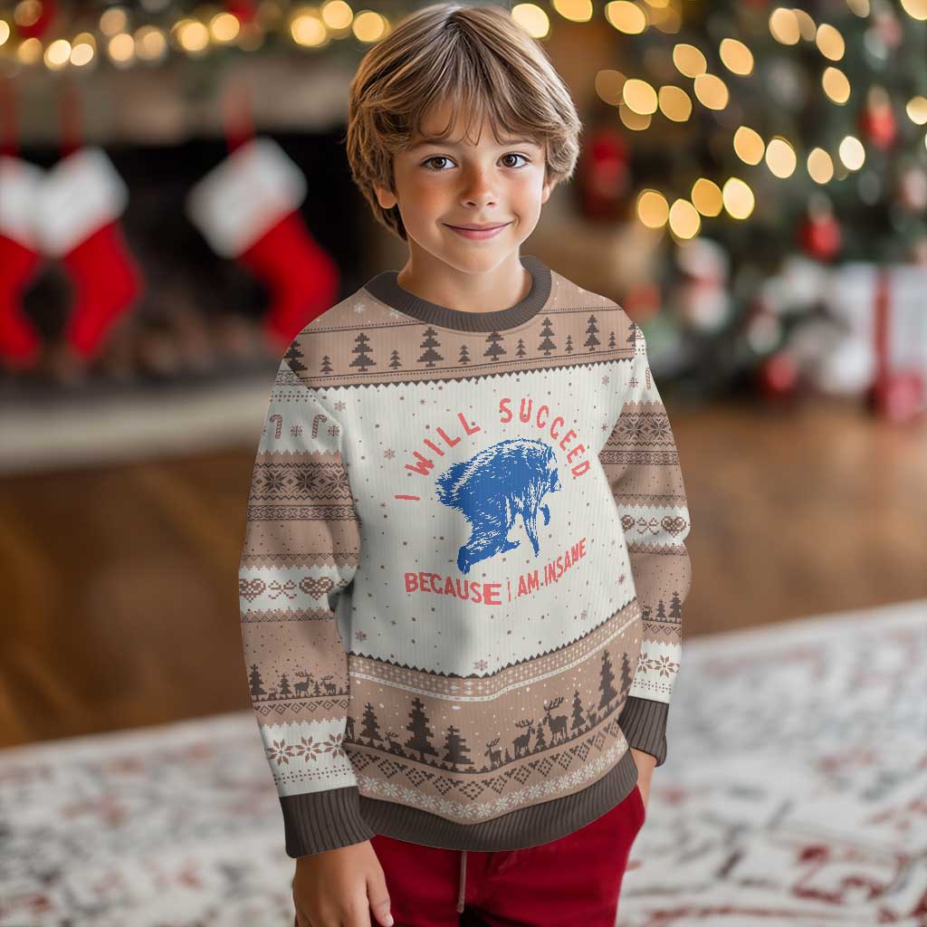 I Will Succeed Because I Am Insane Ugly Christmas Sweater Funny Jimothy Raccoon Meme