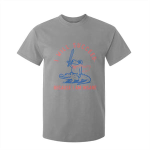 I Will Succeed Because I Am Insane T Shirt For Kid Funny Frog Riding Crocodile Sarcastic Humor
